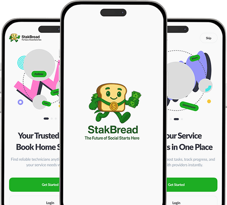StakBread App Screens