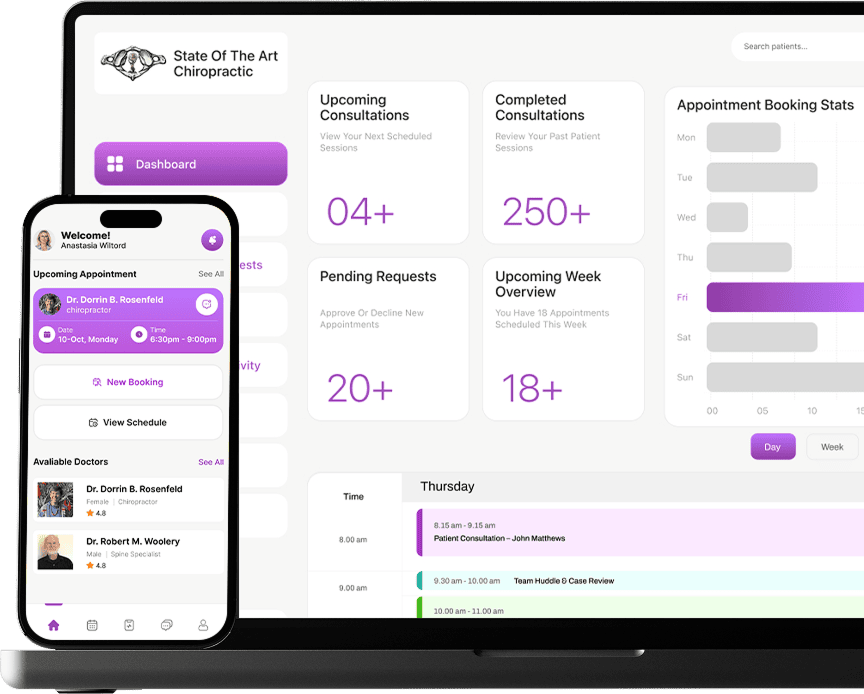 State of the Art Chiropratic App Screens
