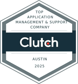 Top Application Management and Support Company in Austin 2025 Clutch award badge