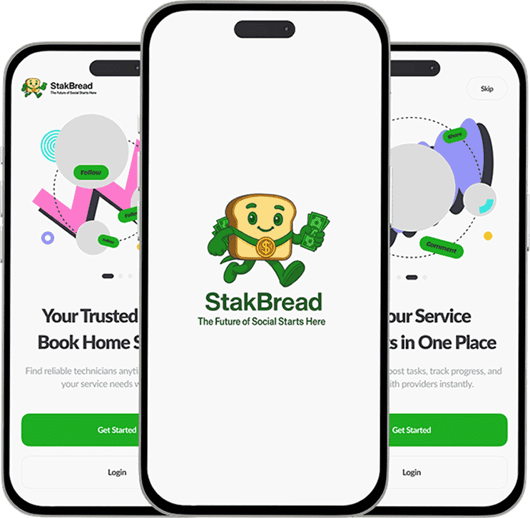 StakBread App Screens